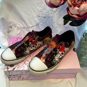 ED HARDY JUPITAR LOWRISE BROWN WOMAN SIZE 8 US SLIP-ONS SNEAKERS